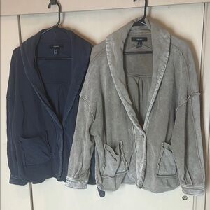Forever 21 Dark Gray & khaki open cardigan style sweatshirt bundle size small